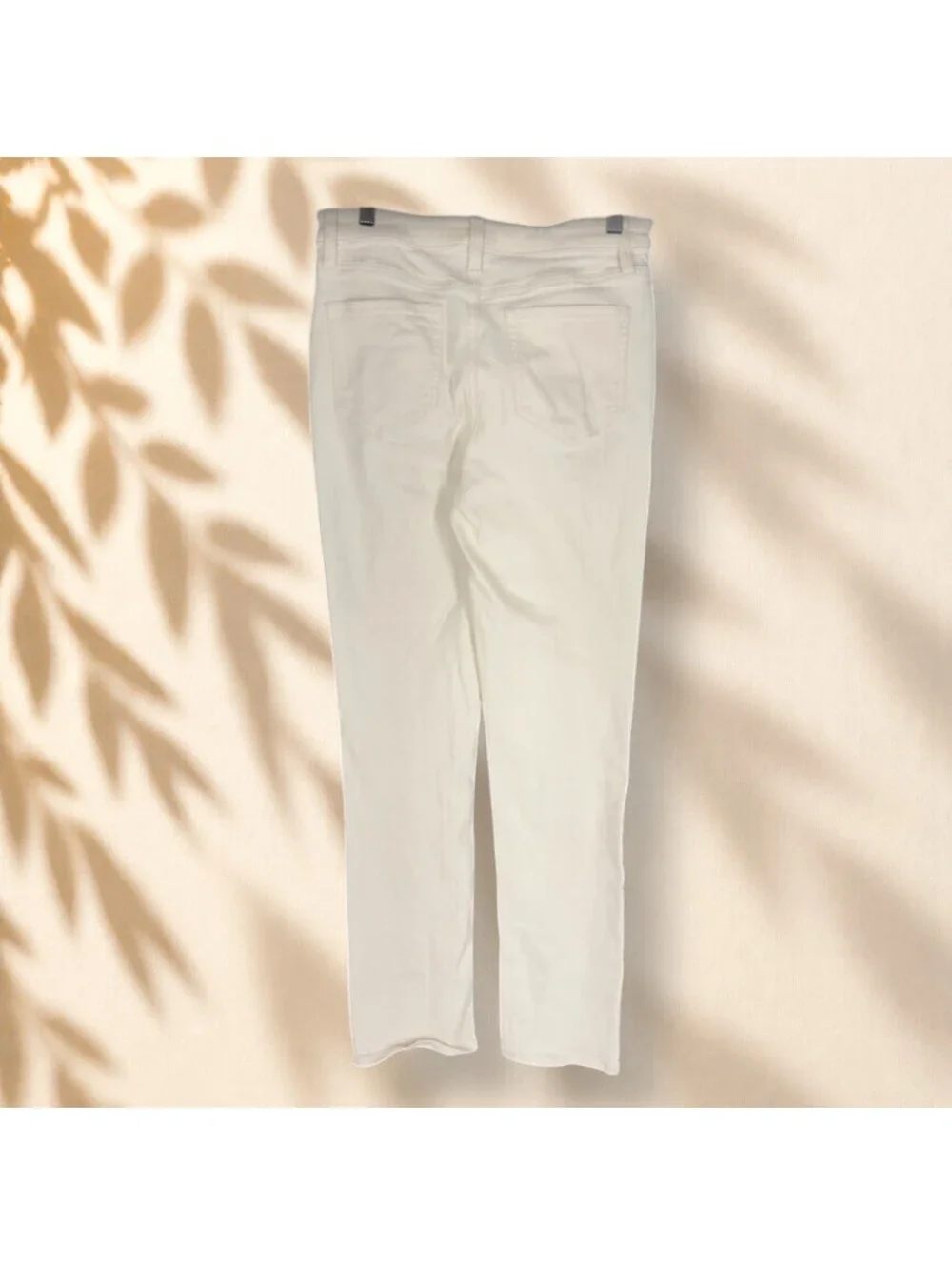 Lands' End Jeans Women 8 Beige Denim Light Wash Mid Rise Skinny Pockets Stretch